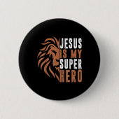 幼児イエスは私のスーパーヒーローキリスト教の神の息子Br 缶バッジ (正面)