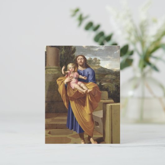 幼児イエス・キリスト1665年を運んでいるセントジョーゼフ ポストカード (スタンド正面)