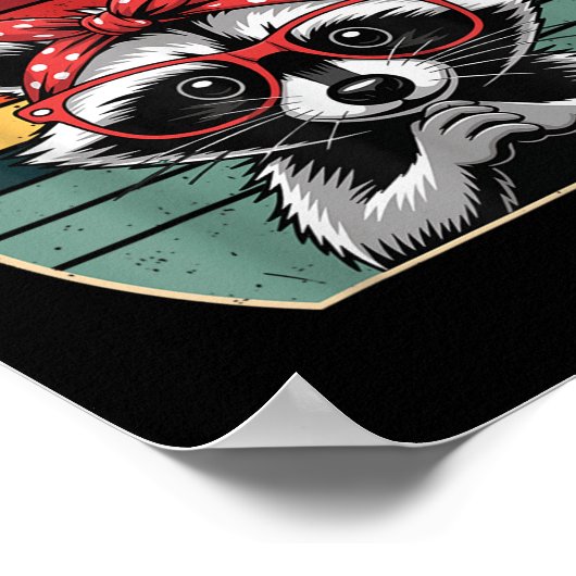 幼児ガールステイトラシーラクーンフェラルマおもしろいムT ポスター (角)