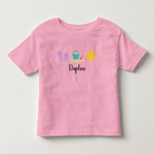 幼児ガールズウォーター色ビーチトリオTシャツ トドラーTシャツ (正面)