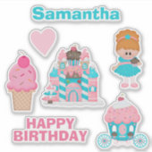 幼児ガール誕生日ステッカーセット シール (正面)