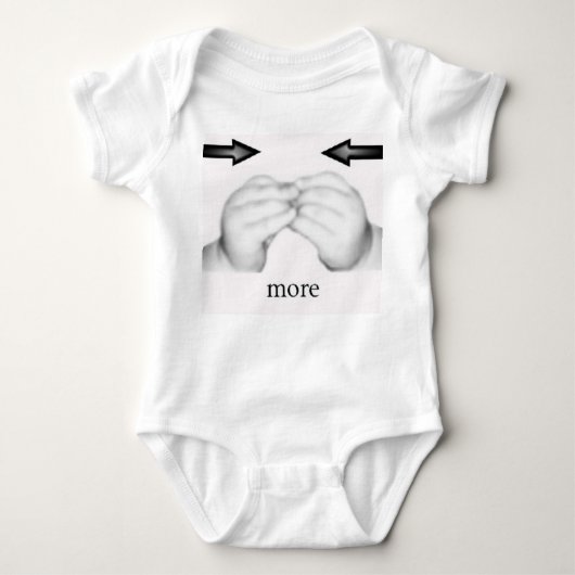 幼児クリーパーのベビーの手話 ベビーボディスーツ (正面)