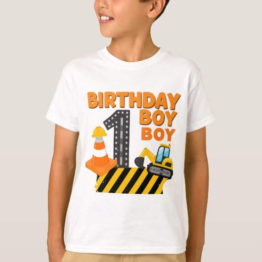 幼児ショベル誕生日シャツ Tシャツ (正面)