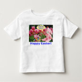 幼児ティー。ハッピーイースターアルパカ トドラーTシャツ (正面)