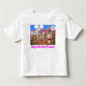 幼児ティー。ハッピーバースデープリンセス赤パンダ/ トドラーTシャツ (正面)