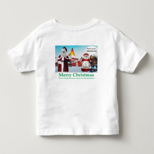 幼児ティー。聖降誕祭お目出とう/クロースさん トドラーTシャツ (裏面)
