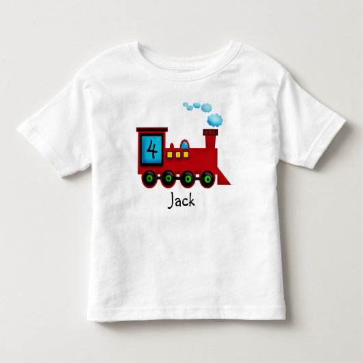 幼児トレインチョーチョ誕生日Tシャツ トドラーTシャツ (正面)