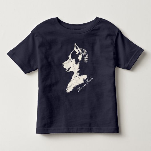 幼児ハスキーシャツレスキュー犬ハスキーベビーTシャツ トドラーTシャツ (正面)