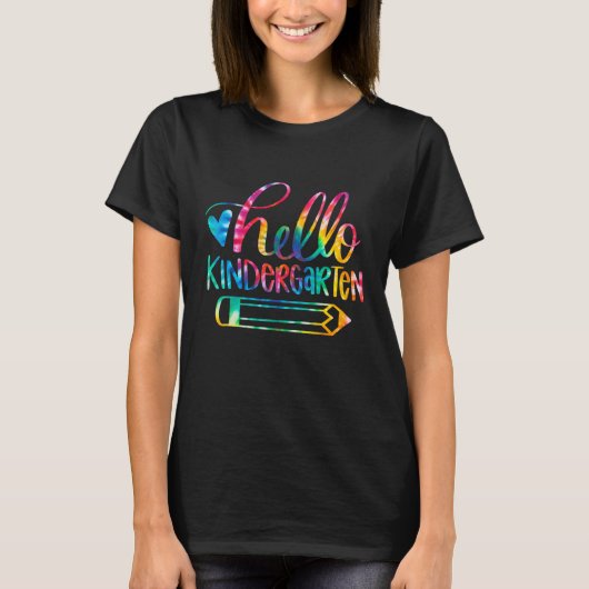 幼児ハロー幼稚園絞り染め新学期 Tシャツ (正面)