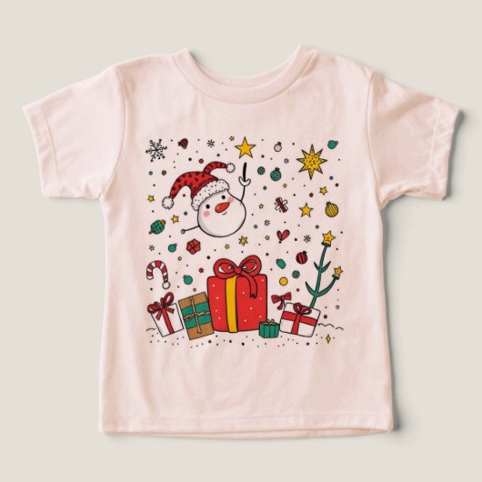 幼児パーソナライズされた用の可愛いクリスマスティー (デザイン正面)