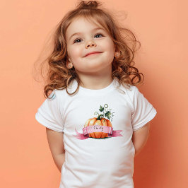 幼児パーソナライズされたTシャツピンクオレンジカボチャ トドラーTシャツ