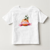 幼児パーソナライズされたTシャツピンクオレンジカボチャ トドラーTシャツ (正面)