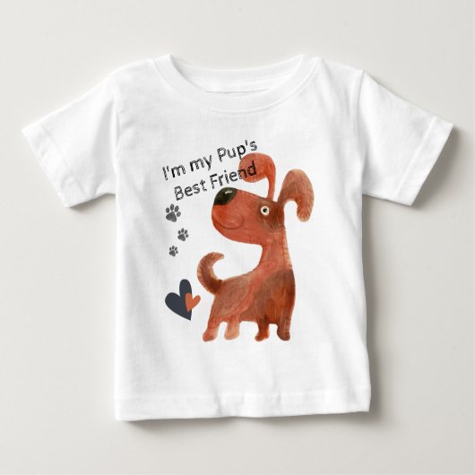 幼児ベビーかわいい子犬Tシャツ ベビーTシャツ (正面)
