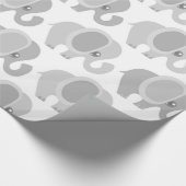 幼児ベビー中立灰色象のシャワーのギフト ラッピングペーパー (角)