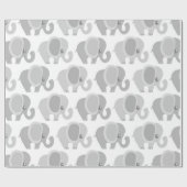 幼児ベビー中立灰色象のシャワーのギフト ラッピングペーパー (フラット)