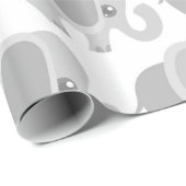 幼児ベビー中立灰色象のシャワーのギフト ラッピングペーパー (ロールコーナー)