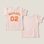 幼児ボーイオレンジネームジャージーナンバーソフトスポーツ (デザイン正面&裏面)