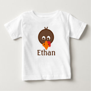 幼児ボーイサンクスギビング七面鳥の日用シャツ ベビーTシャツ