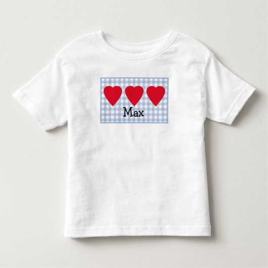 幼児ボーイズバレンタインハートとブループレイド トドラーTシャツ (正面)