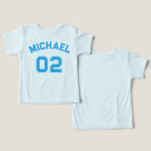 幼児ボーイブルーネームジャージーナンバースポーツコットン (デザイン正面&裏面)