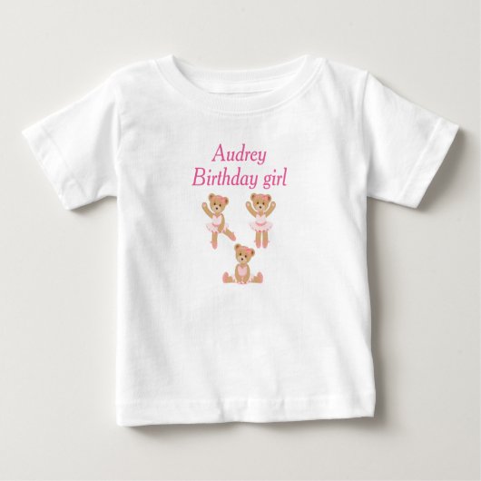 幼児モノグラムのの誕生日Tシャツ ベビーTシャツ (正面)