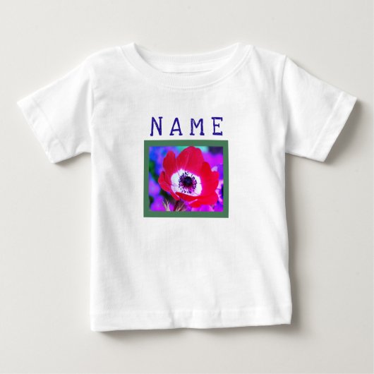 幼児ラッフルティー幸せなシードキッズPOPPY & NAME ベビーTシャツ (正面)