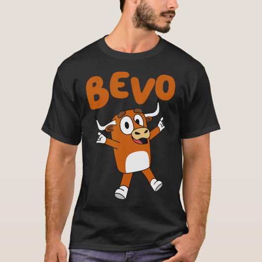 幼児向けBevo Longhornブルおもしろいマンガ Tシャツ (正面)