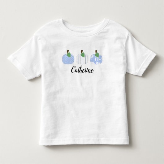 幼児女児向けライトブルーのパンプキントリオTシャツ トドラーTシャツ (正面)