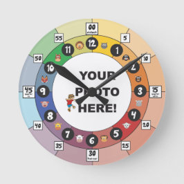 幼児学と幼児のための時計 ラウンド壁時計