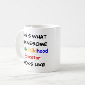 幼児教育者素晴らし、 コーヒーマグカップ (正面左)