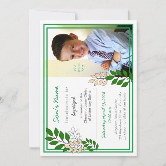 幼児洗礼のご案内（８歳男子） 招待状 (正面)