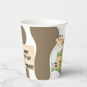 幼児用かわいいキリン誕生日紙カップ 紙コップ (左)