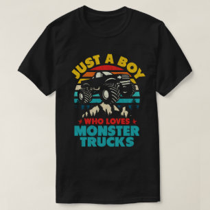 幼児用のモンスタートラックが大好きな少年 Tシャツ