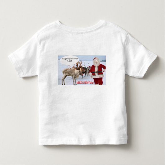 幼児用ティーメリークリスマスサンタブタ トドラーTシャツ (裏面)