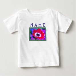 幼児用フリルTシャツ HAPPY SEED KIDS ポピー＆名前 ベビーTシャツ