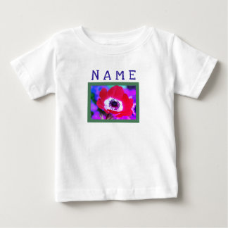 幼児用フリルTシャツ HAPPY SEED KIDS ポピー&名前 ベビーTシャツ