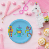 幼児用ロボットデザイン ペーパープレート (パーティー)