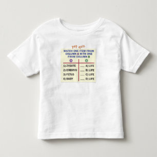 幼児用Tシャツにクイズ付き トドラーTシャツ