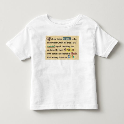 幼児用Tシャツに宣言をプリント。 トドラーTシャツ (正面)