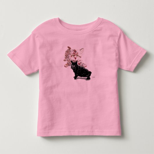 幼児用Tシャツ : 遊び心あふれる子猫 トドラーTシャツ (正面)
