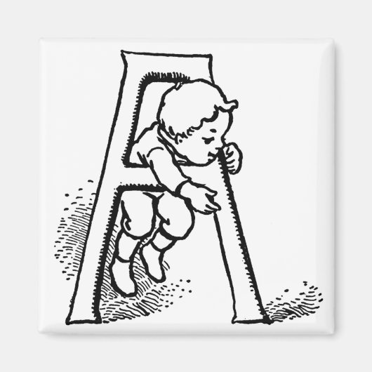 幼児登山文字'A' – マグネット (正面)