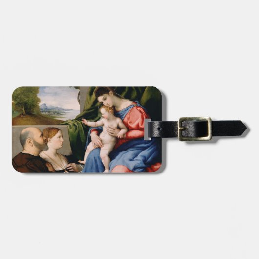幼児聖ヨハネを持つマドンナそして子供 ラゲッジタグ (正面横)