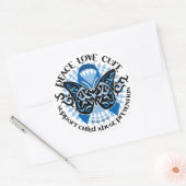 幼児虐待の防止バタフライトバル ラウンドシール (封筒)