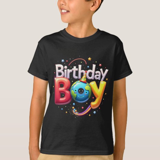幼児誕生日ボーイティー – 1日から6日までのB日パーティー Tシャツ (正面)