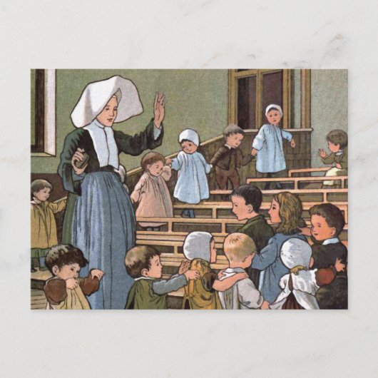 幼児遊戯 ヴィンテージイラスト ポストカード (正面)