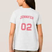 幼児10代の女の子の名前ジャージー番号女の子スポーツ トライブレンドＴシャツ (裏面)