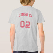 幼児10代の女の子の名前ジャージー番号女の子スポーツ トライブレンドＴシャツ (裏面)