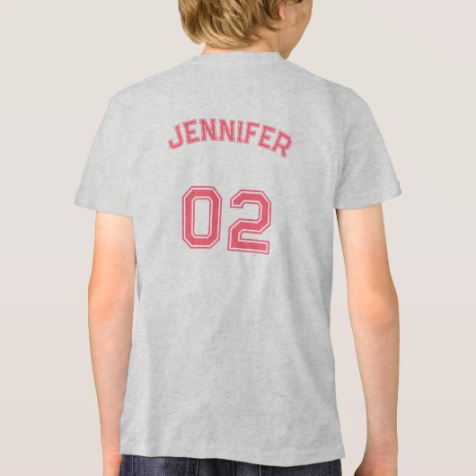 幼児10代の女の子の名前ジャージー番号女の子スポーツ トライブレンドＴシャツ (裏面)