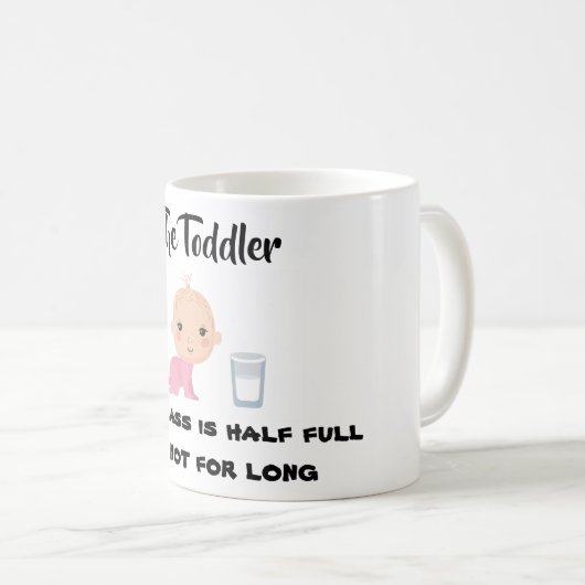 幼児 – ガラスもし半分まで満杯だが長くは満杯 コーヒーマグカップ (正面右)