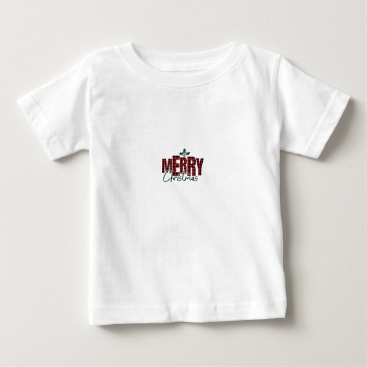 幼児「メリークリスマス」フランネルプリントTシャツ –  ベビーTシャツ (正面)
